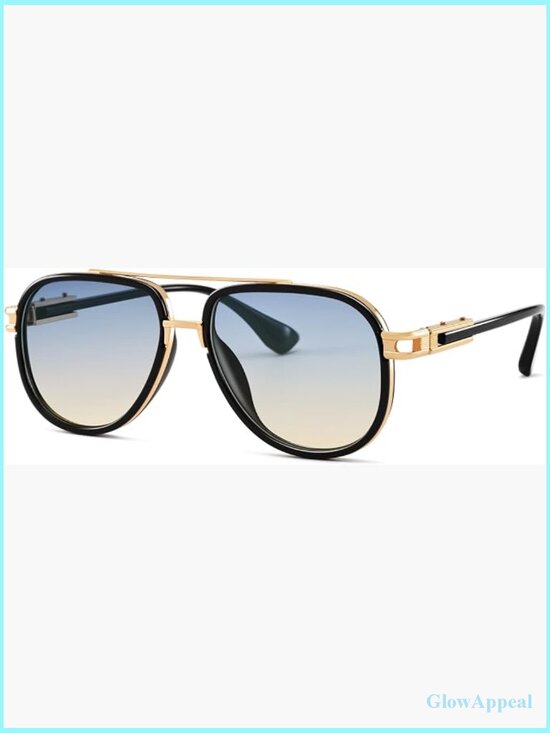 Oversized Double Bridge Aviator Sunglasses Unisex Vintage Fashion UV400 main image 7